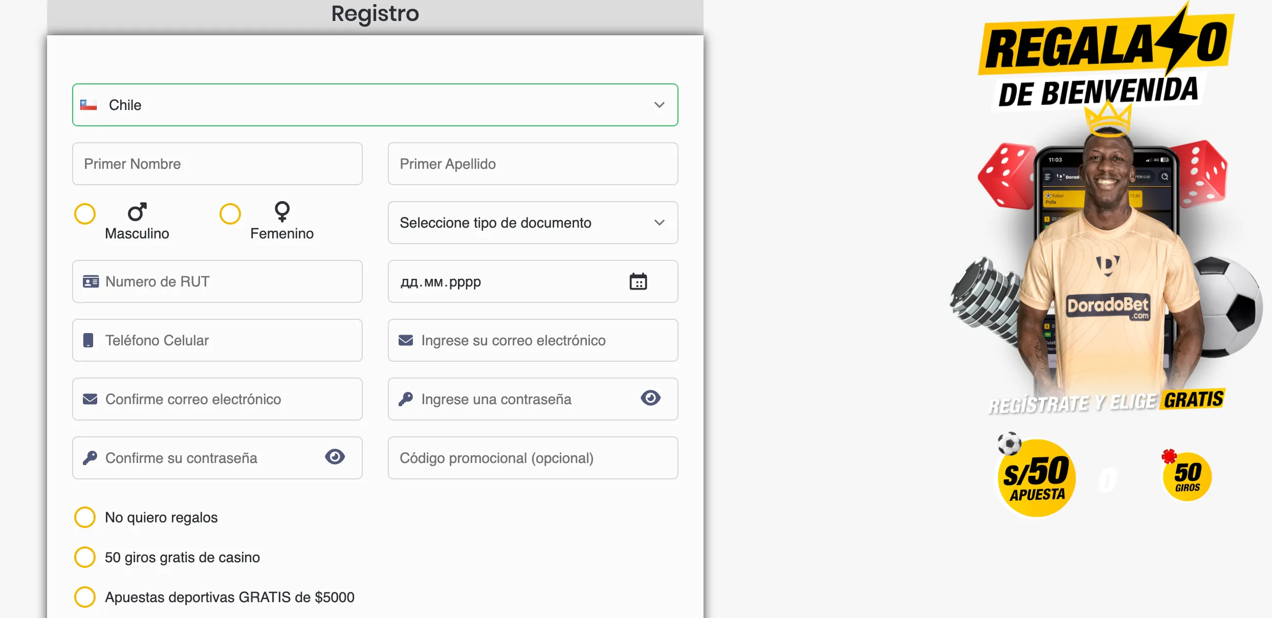 doradobet registrarse